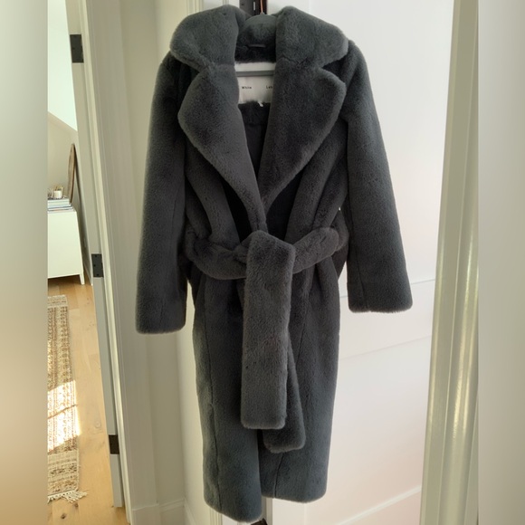 🩷VALENTINE’S DAY SPECIAL🩷 Proenza Schouler White Label Belted Faux Fur Coat - Picture 8 of 14